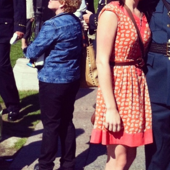 Angel Eye Los Angeles - Sleeveless Dress - Zip Front - Orange Floral - Knee - Picture 6 of 6